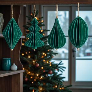Weihnachtskugel-Set Grün-Glitzer