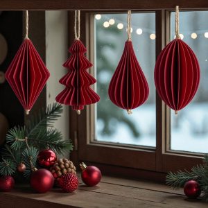 Weihnachtskugel-Set Rot-Glitzer