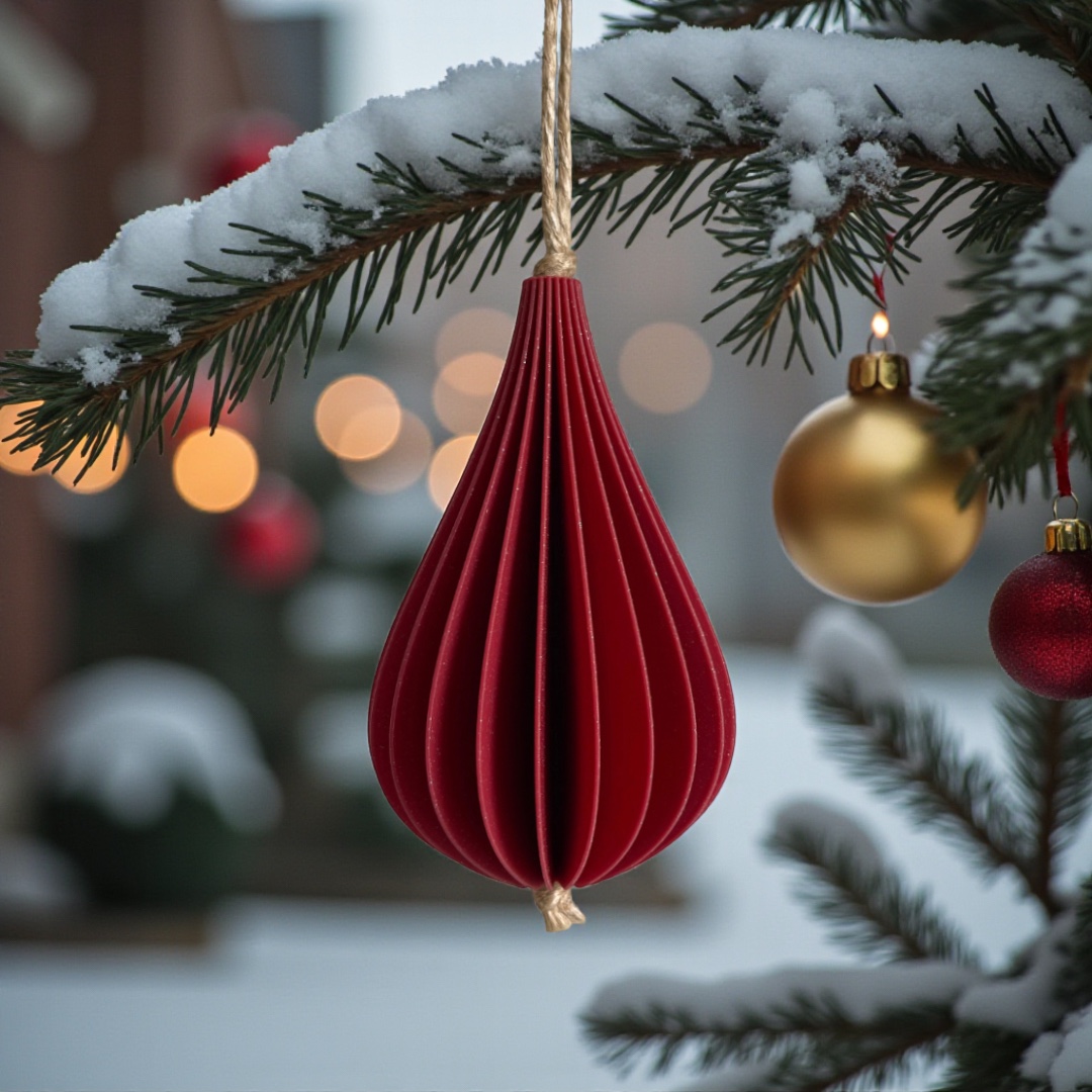 Weihnachtskugel-Set Rot-Glitzer – Bild 2