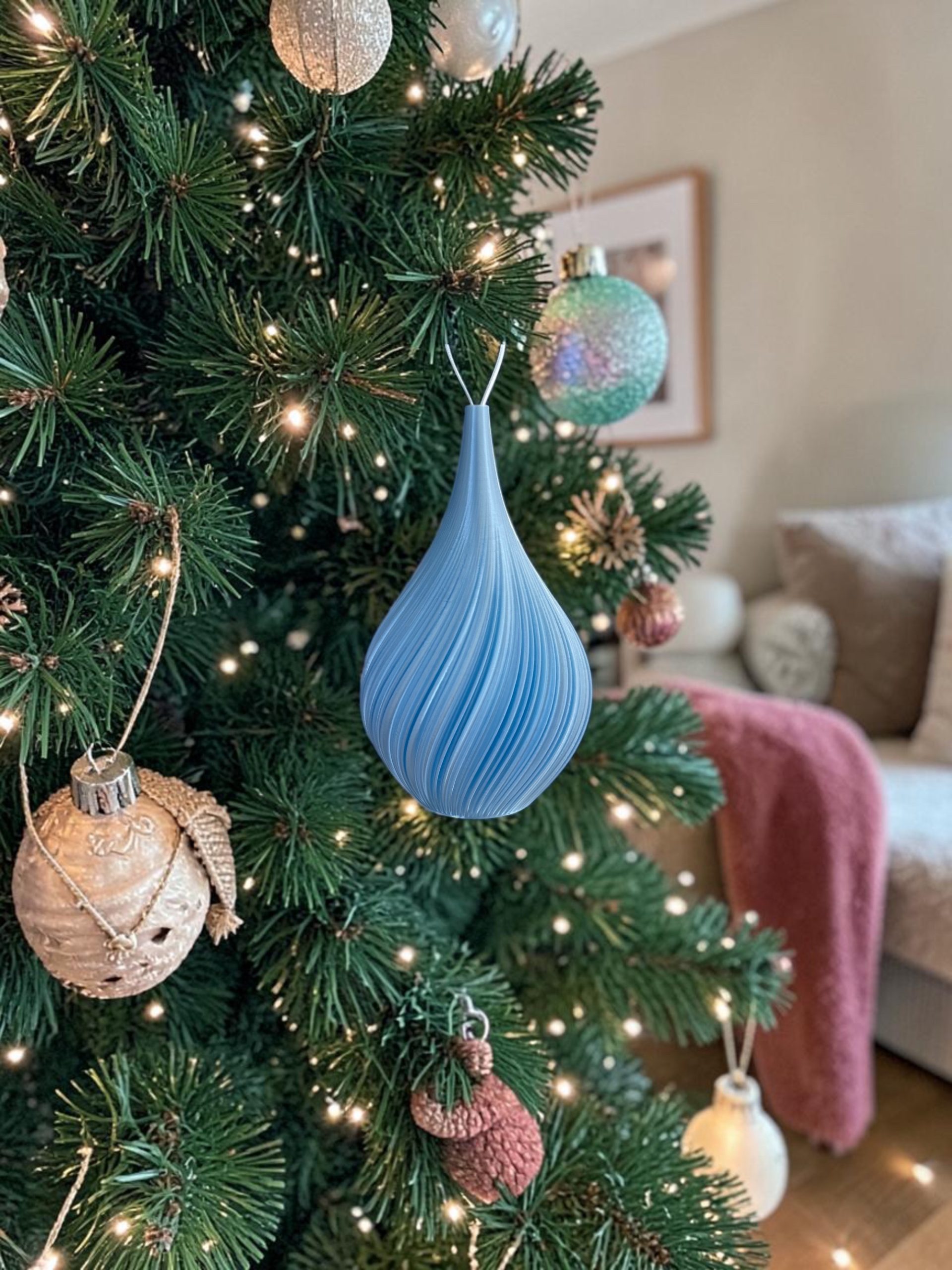 Weihnachtskugeln Seide – Bild 3